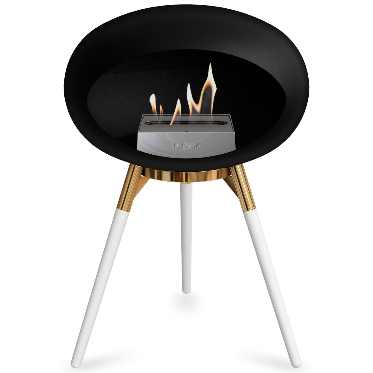 Ground Wood Low Black Bio Fireplace