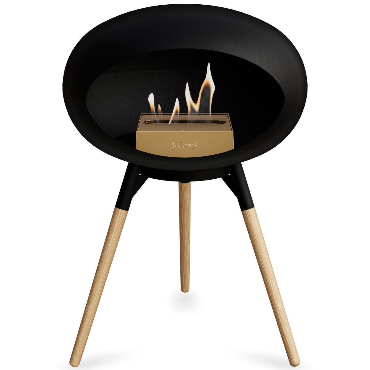 Ground Wood Low Black Bio Fireplace