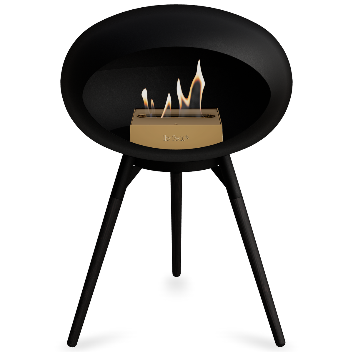 Ground Wood Low Black Bio Fireplace