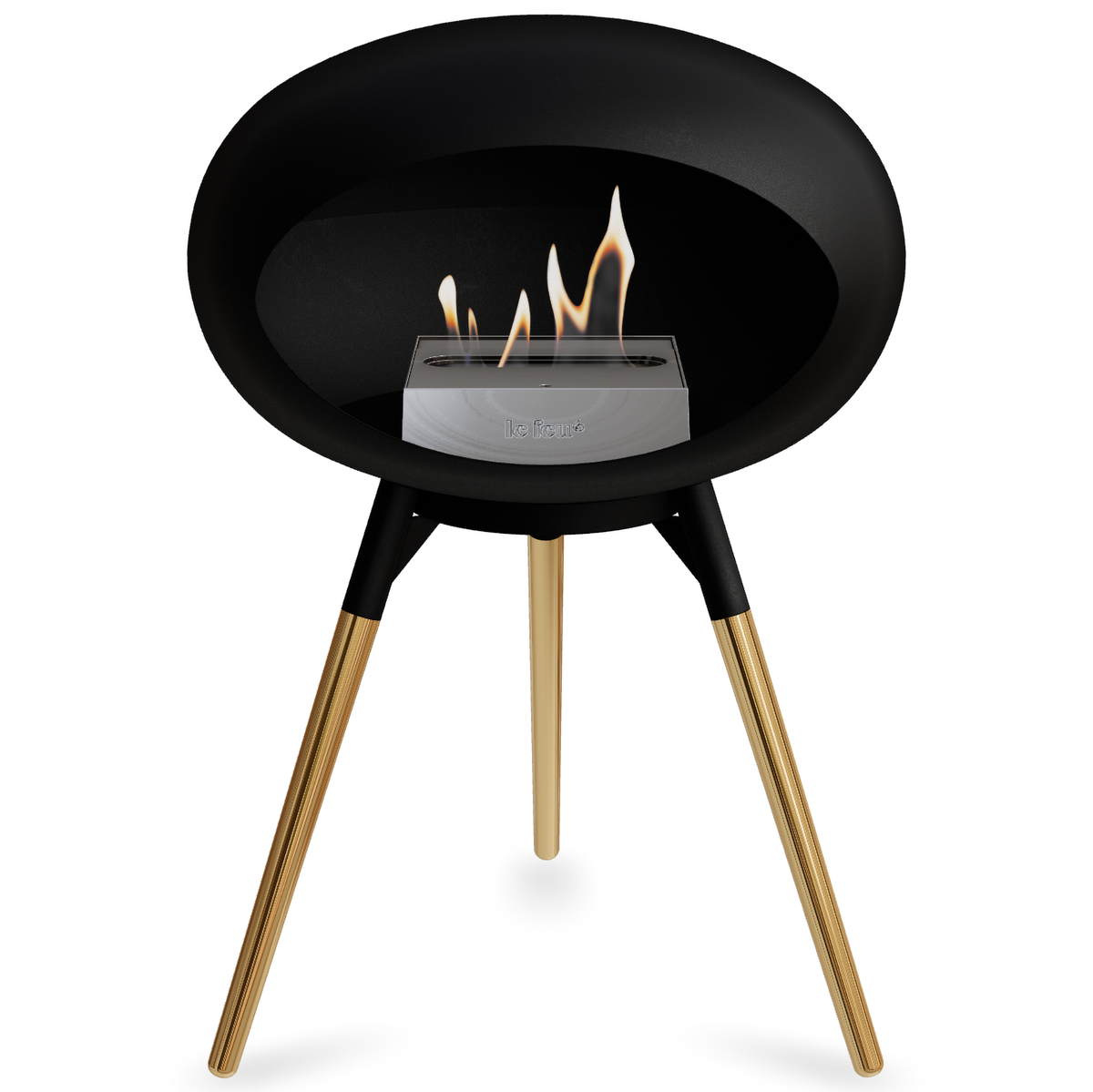 Ground Wood Low Black Bio Fireplace