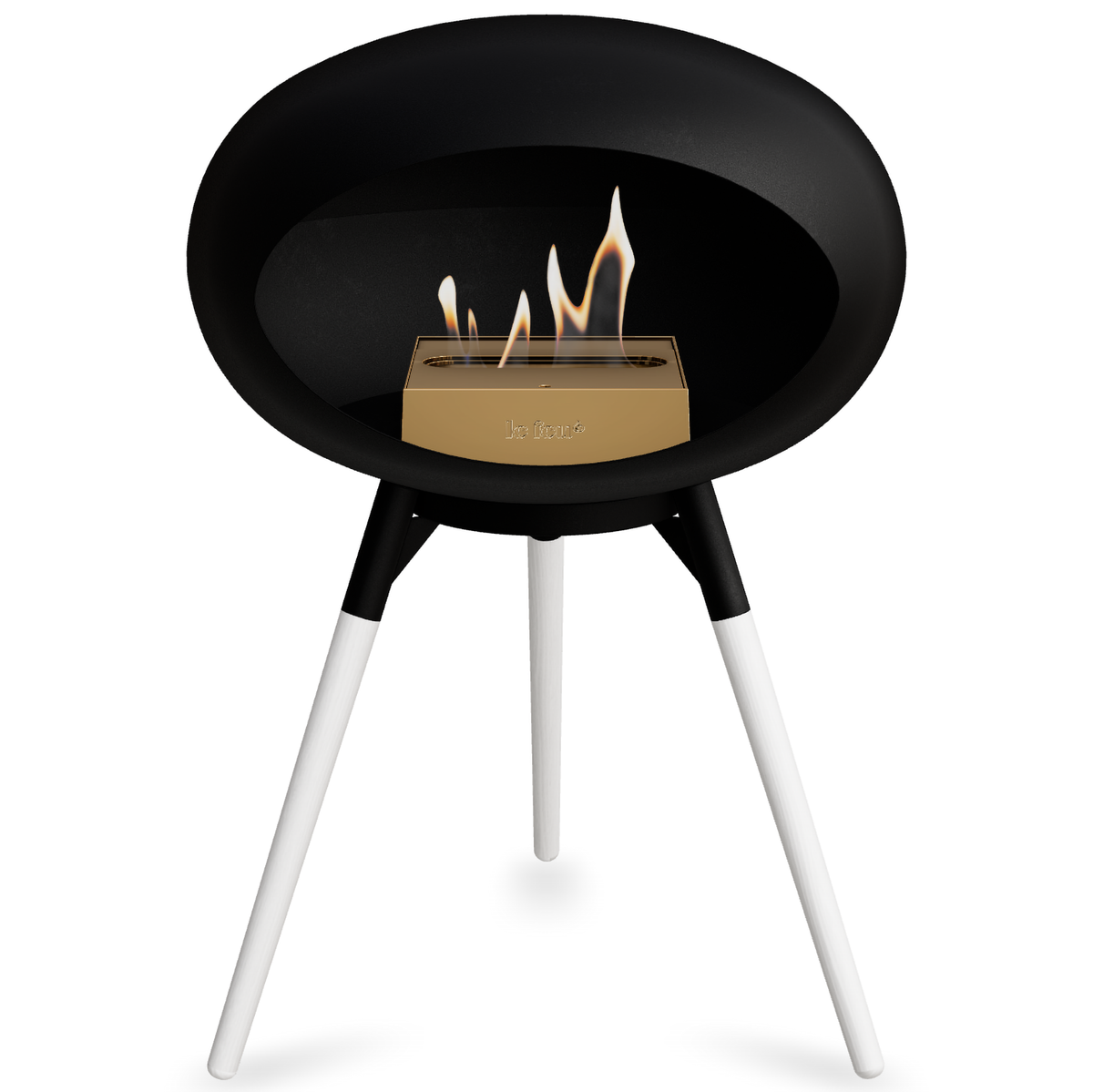 Ground Wood Low Black Bio Fireplace