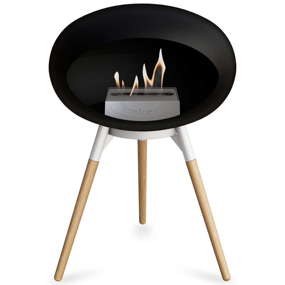 Ground Wood Low Black Bio Fireplace