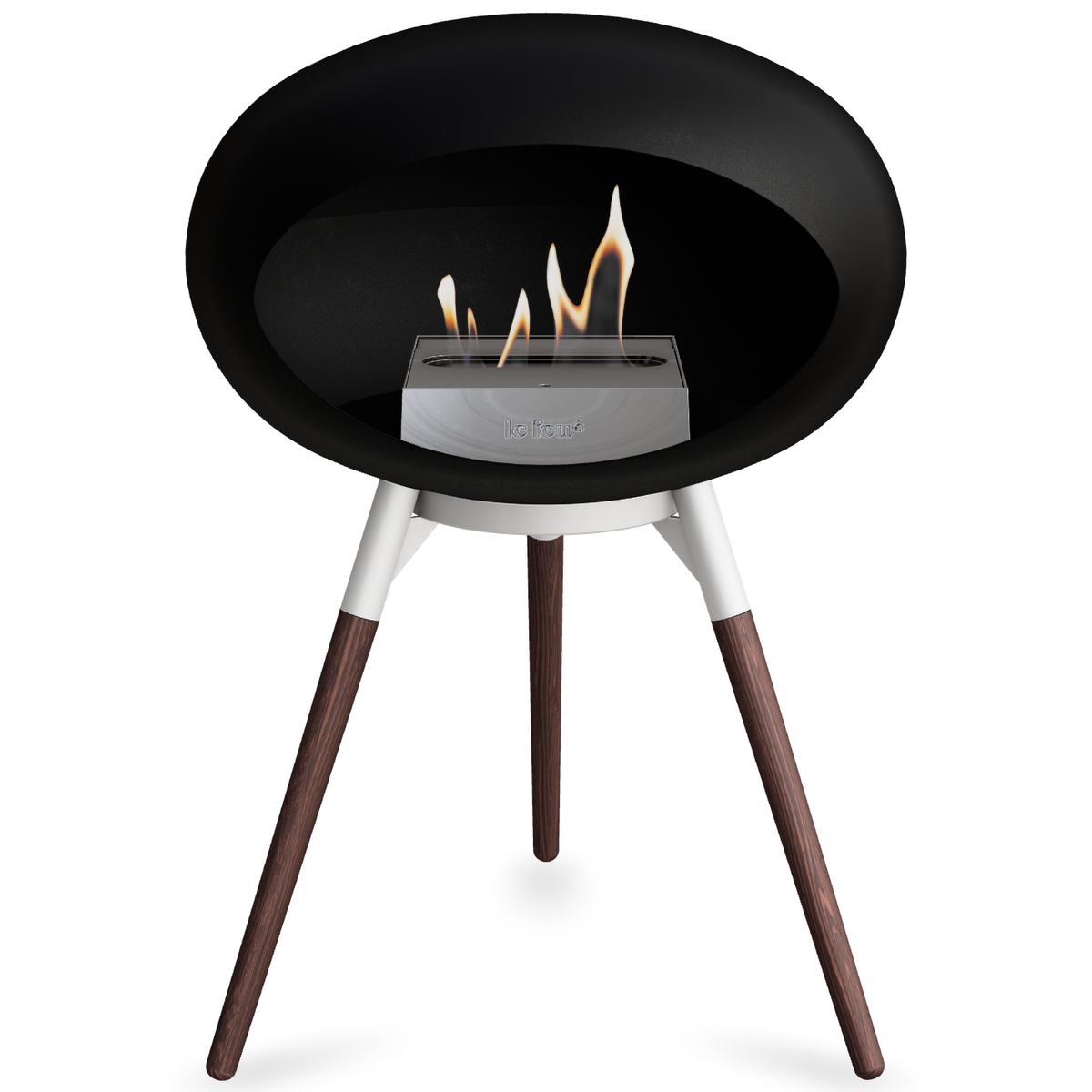 Ground Wood Low Black Bio Fireplace