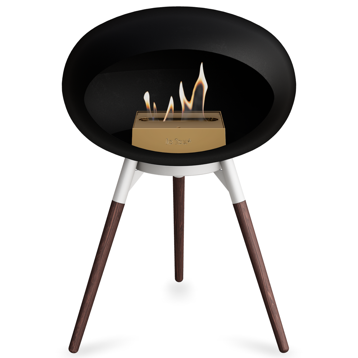 Ground Wood Low Black Bio Fireplace
