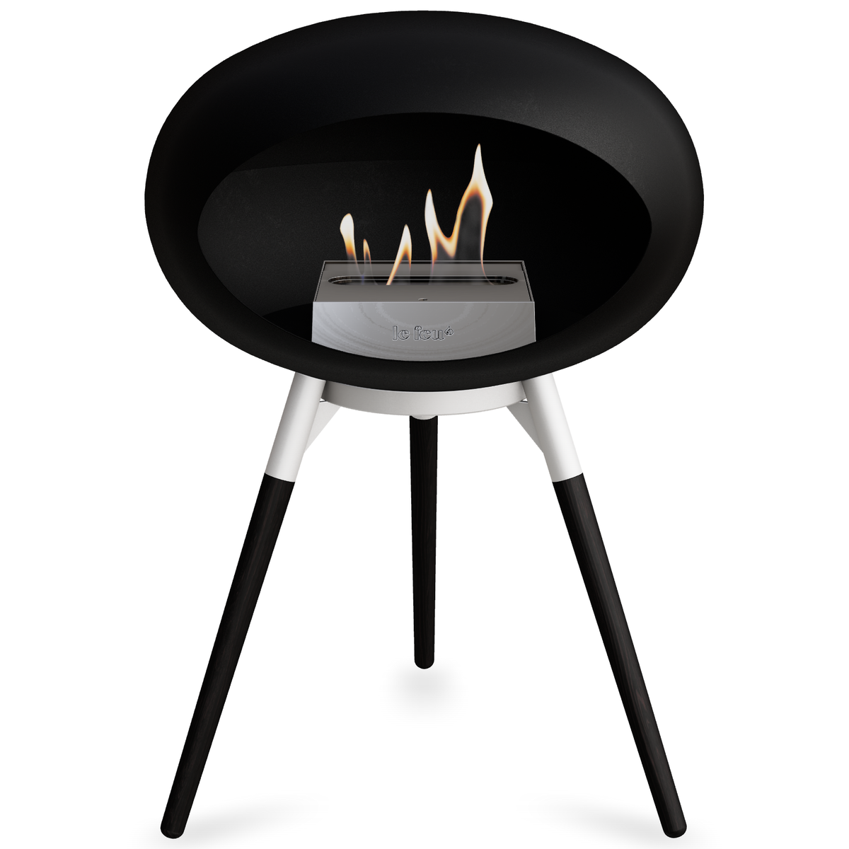 Ground Wood Low Black Bio Fireplace