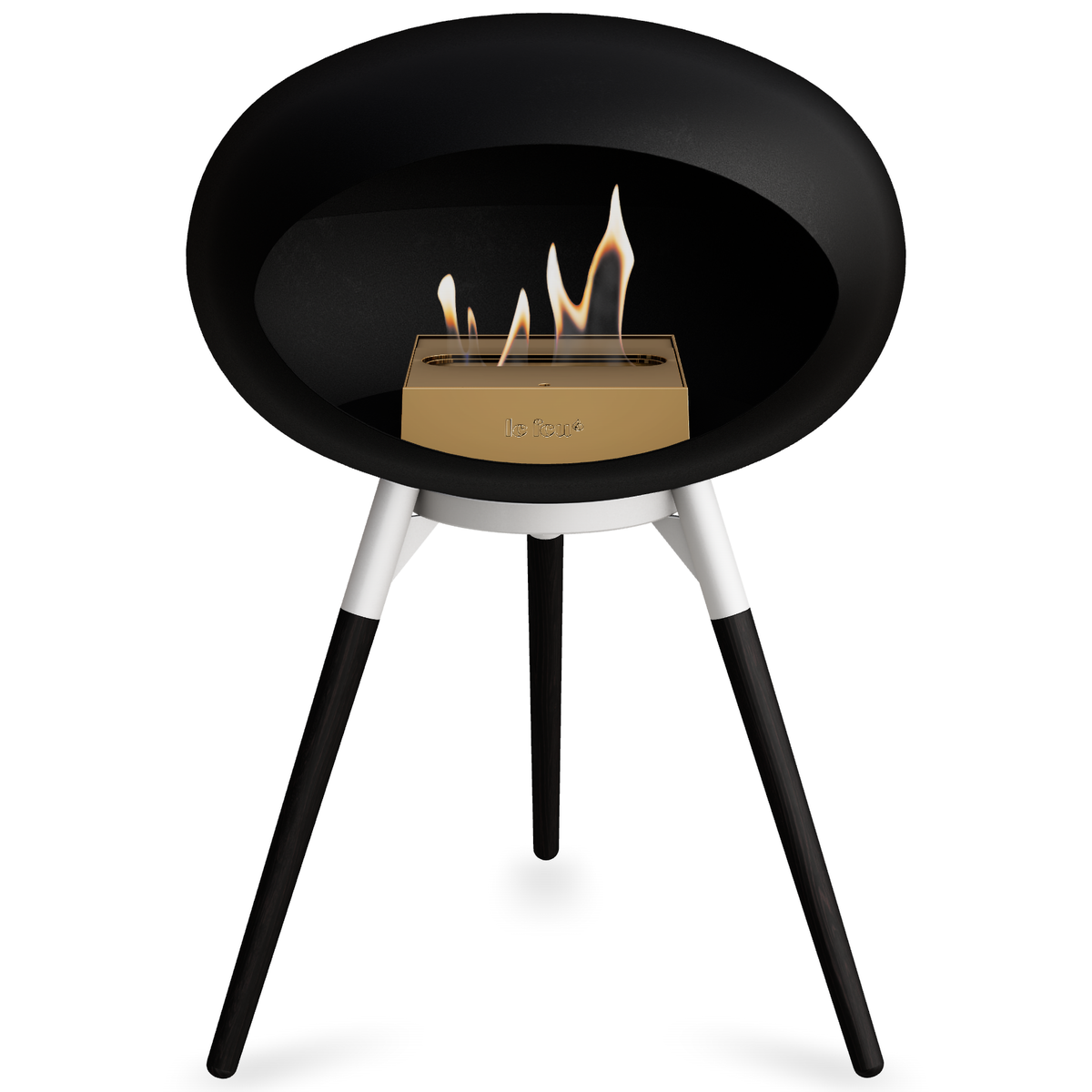 Ground Wood Low Black Bio Fireplace