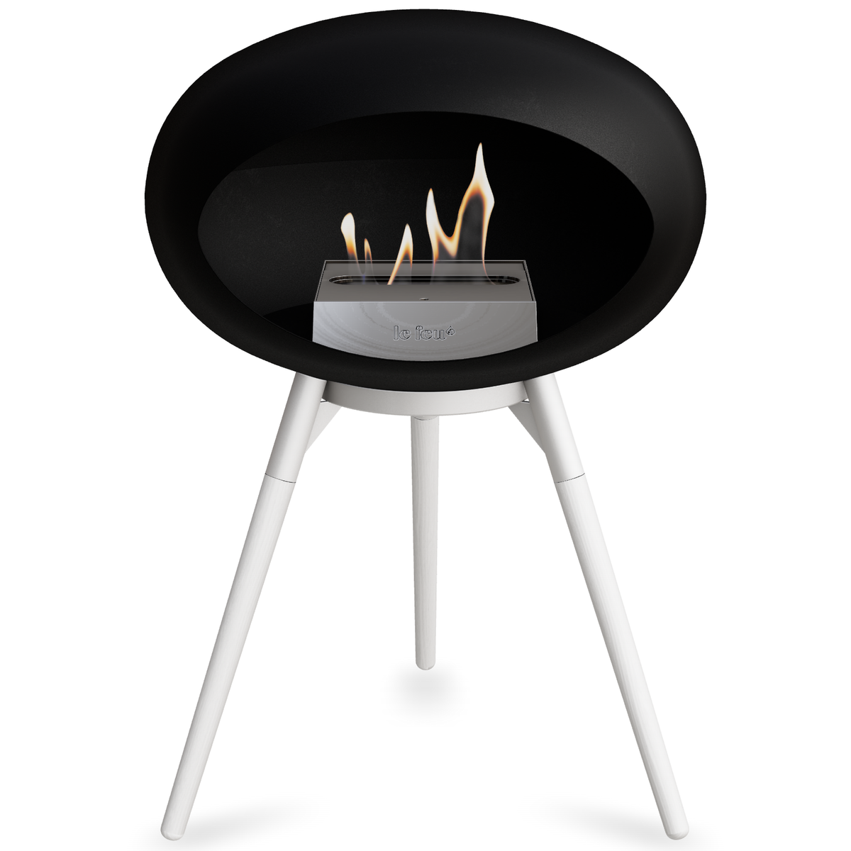 Ground Wood Low Black Bio Fireplace