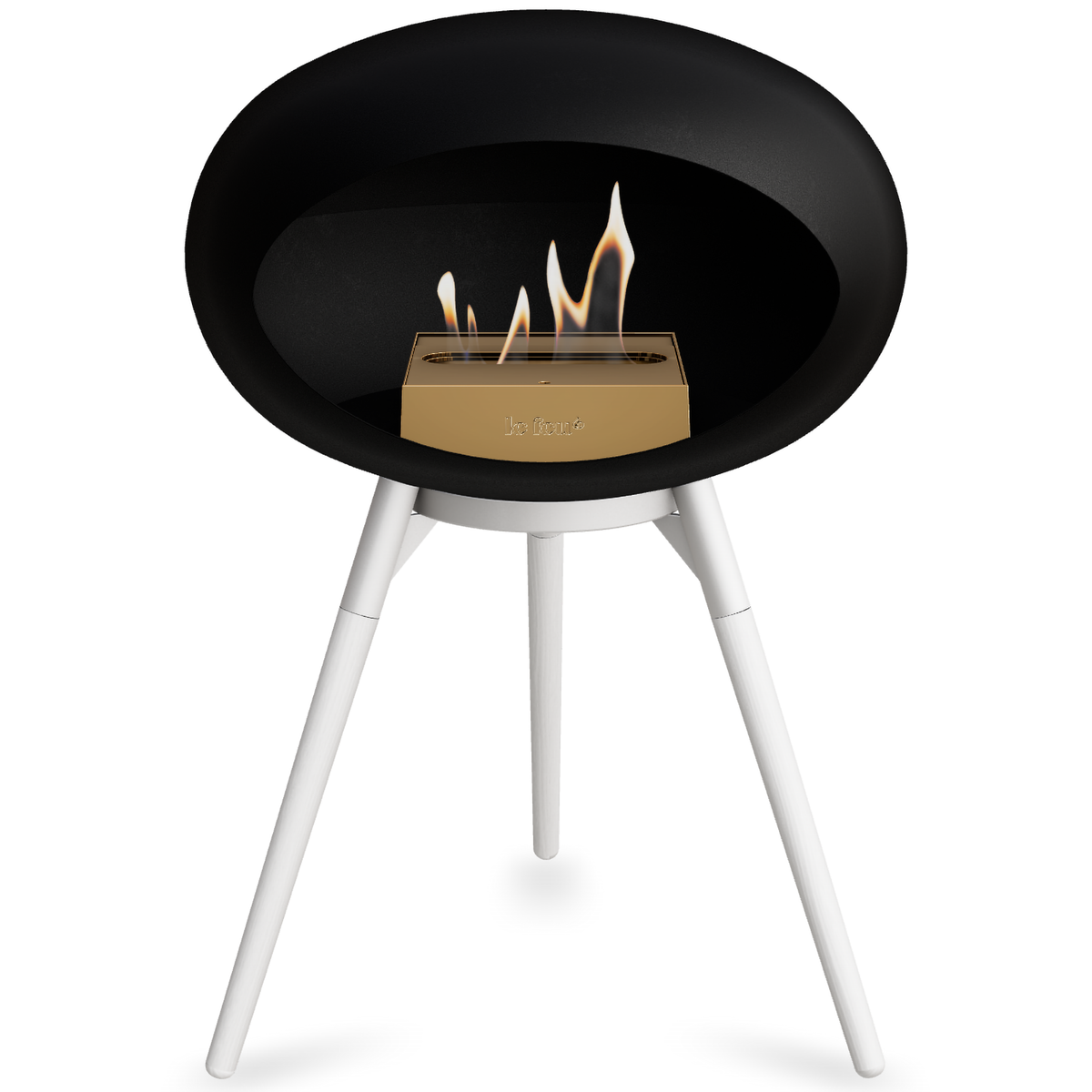 Ground Wood Low Black Bio Fireplace