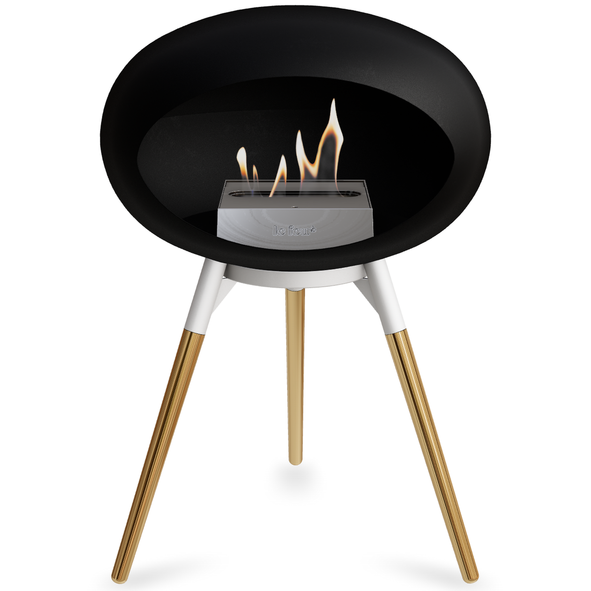 Ground Wood Low Black Bio Fireplace