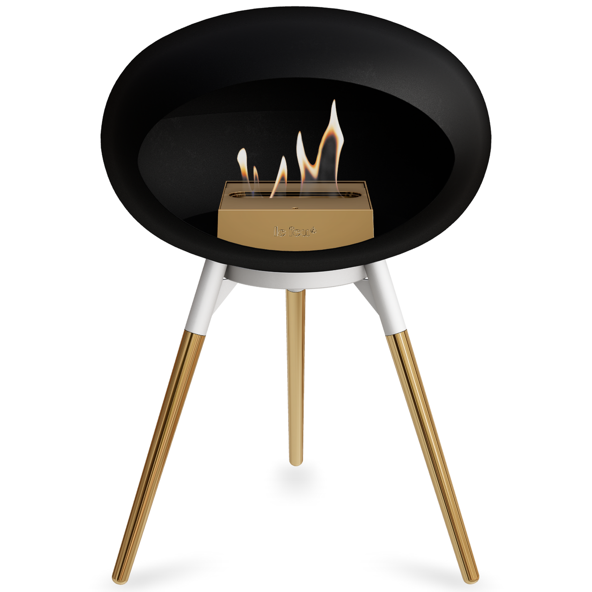 Ground Wood Low Black Bio Fireplace