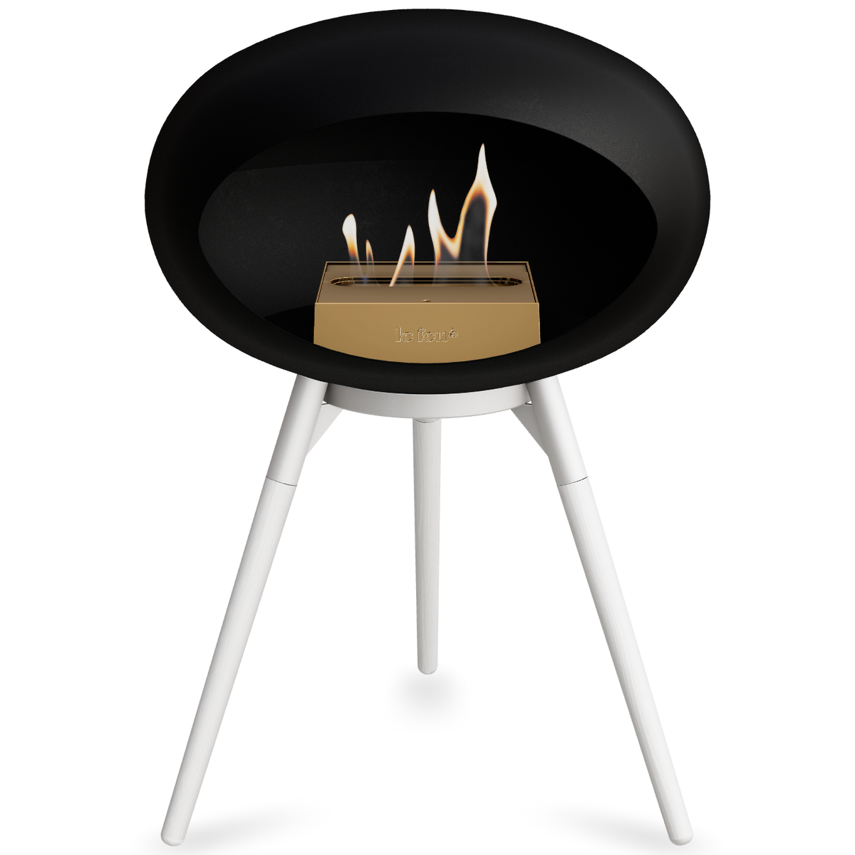 Ground Wood Low Black Bio Fireplace