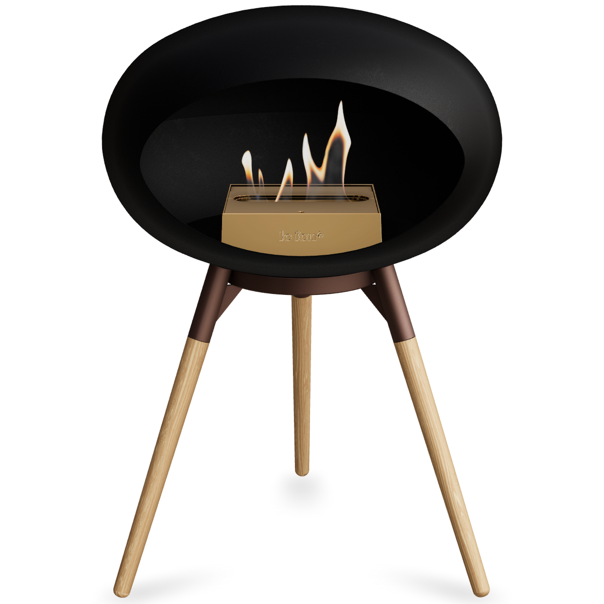 Ground Wood Low Black Bio Fireplace