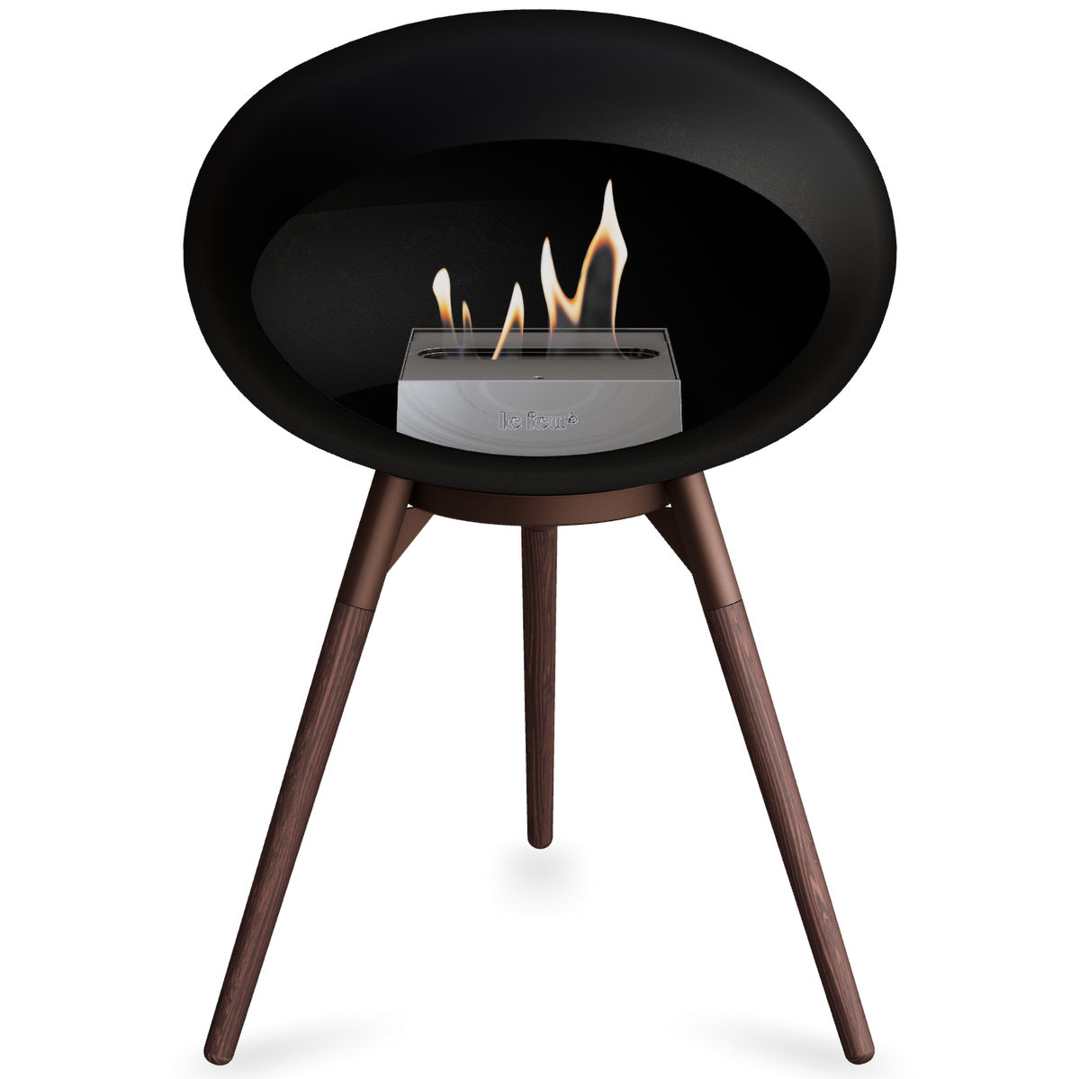 Ground Wood Low Black Bio Fireplace