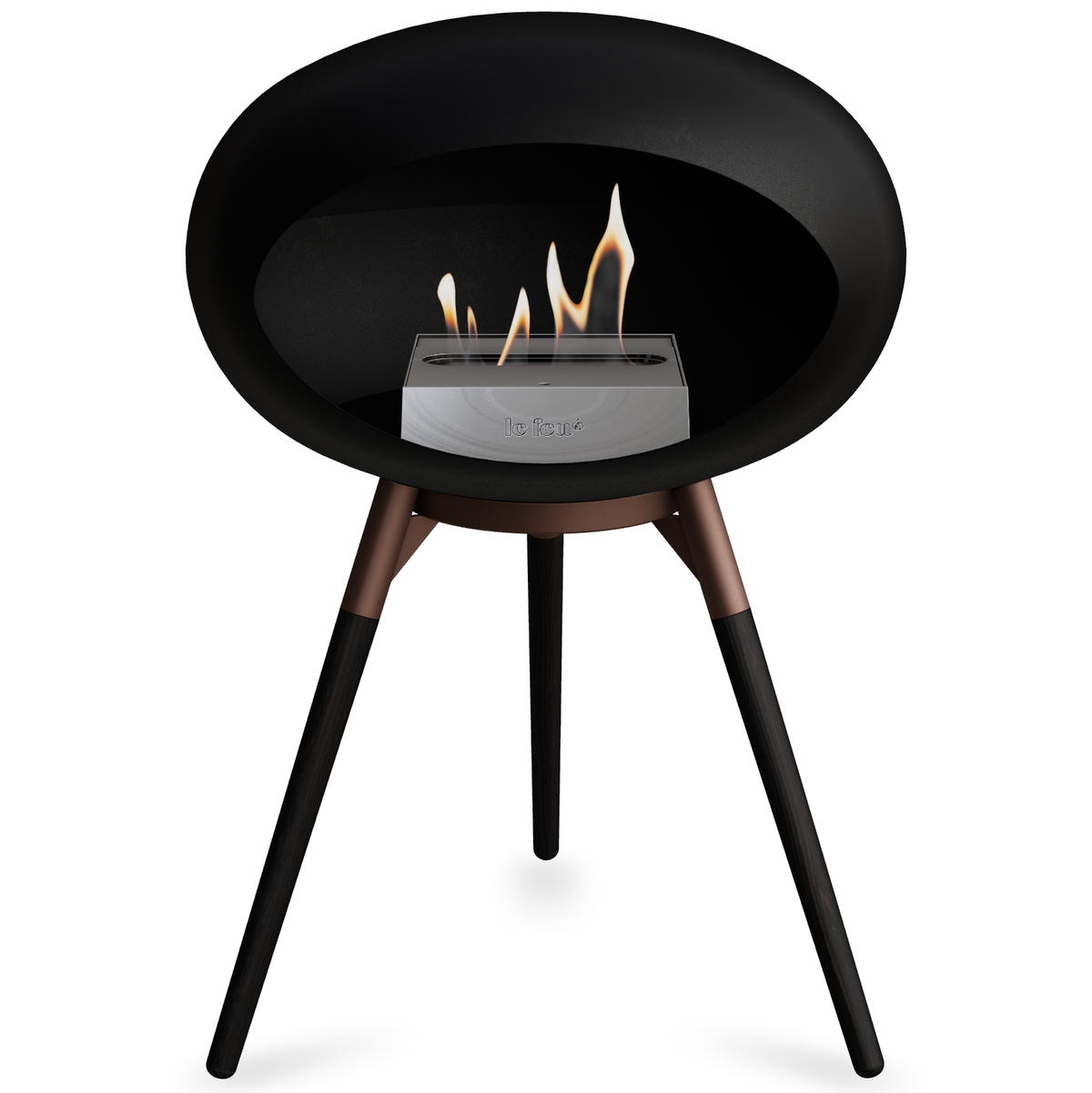 Ground Wood Low Black Bio Fireplace