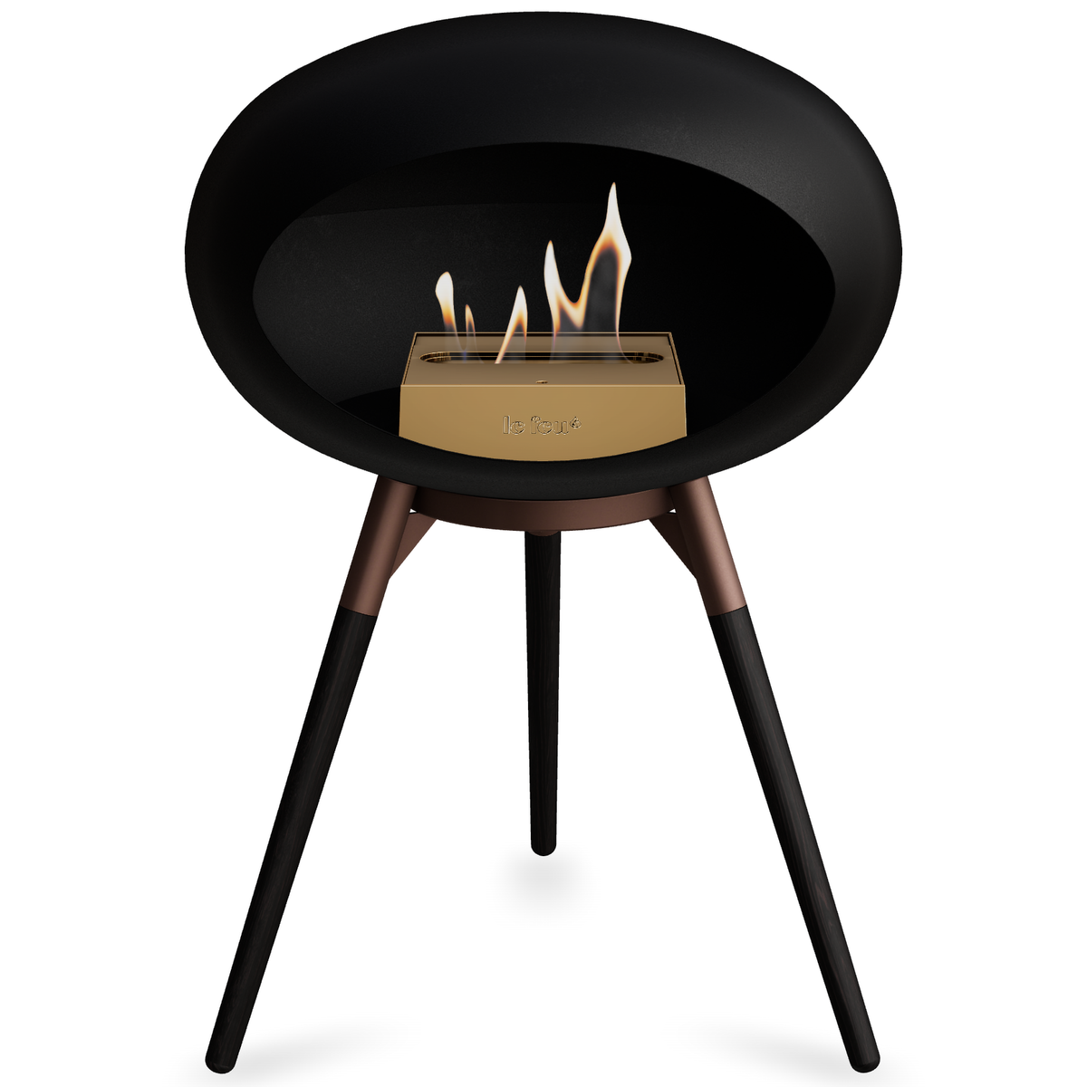 Ground Wood Low Black Bio Fireplace