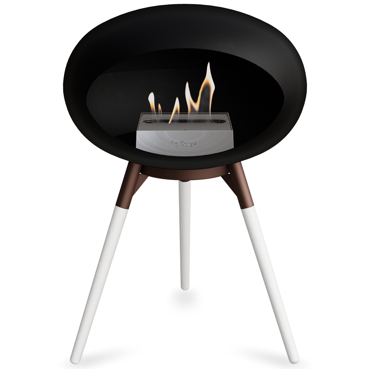 Ground Wood Low Black Bio Fireplace