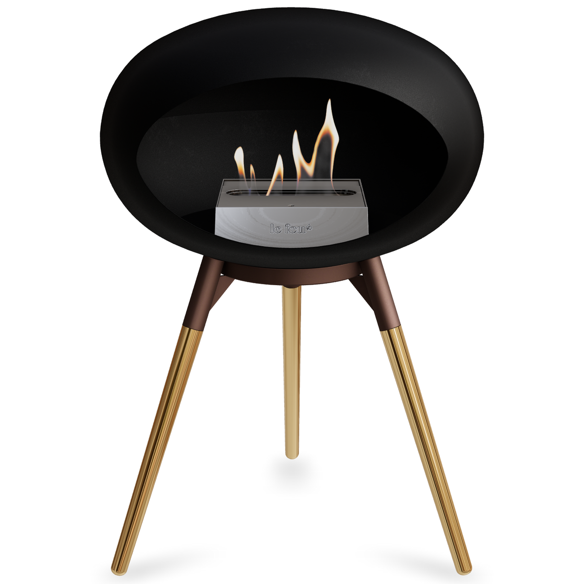 Ground Wood Low Black Bio Fireplace
