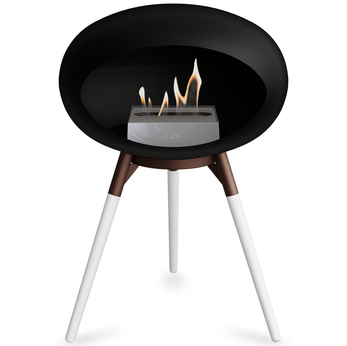 Ground Wood Low Black Bio Fireplace