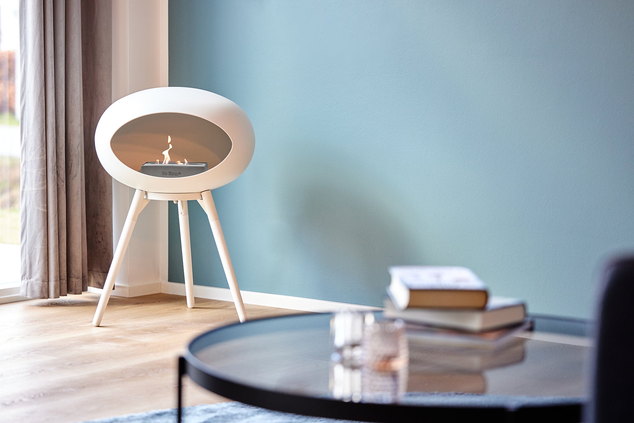 Ground Wood Low Mocca Bio Fireplace
