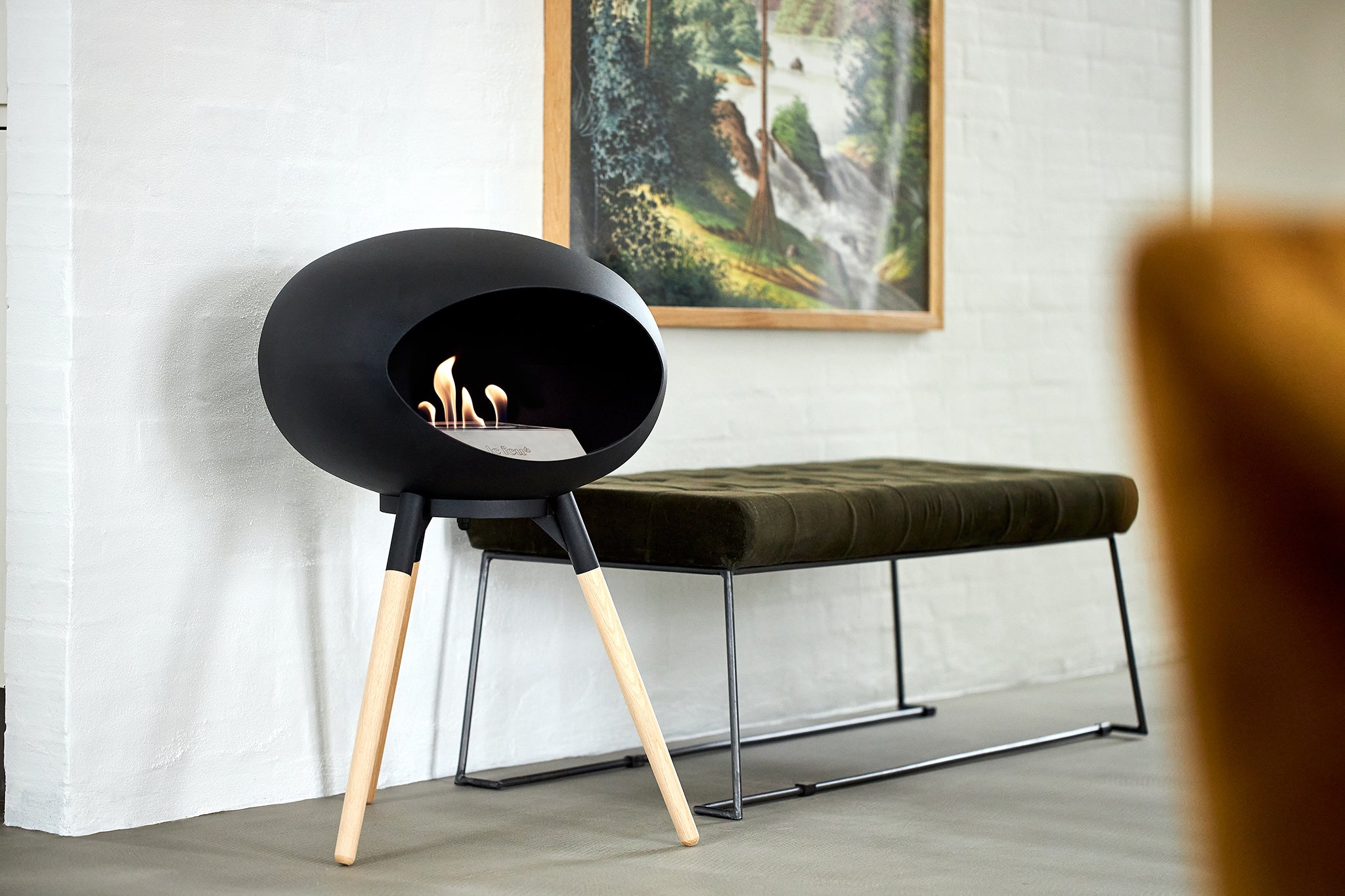 Ground Wood Low Mocca Bio Fireplace