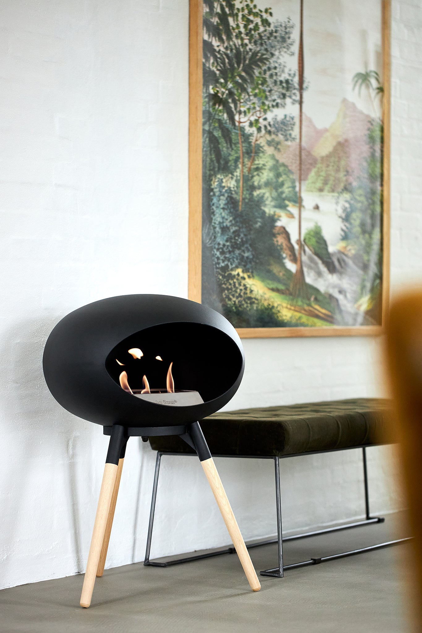 Ground Wood Low Mocca Bio Fireplace