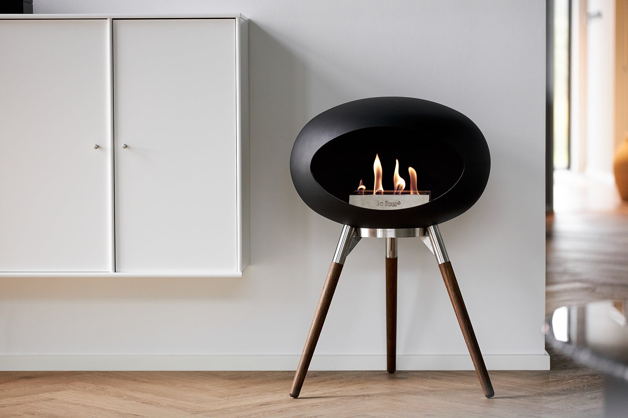 Ground Wood Low Mocca Bio Fireplace