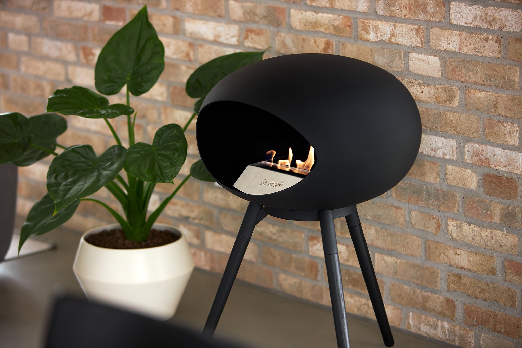 Ground Wood Low Mocca Bio Fireplace