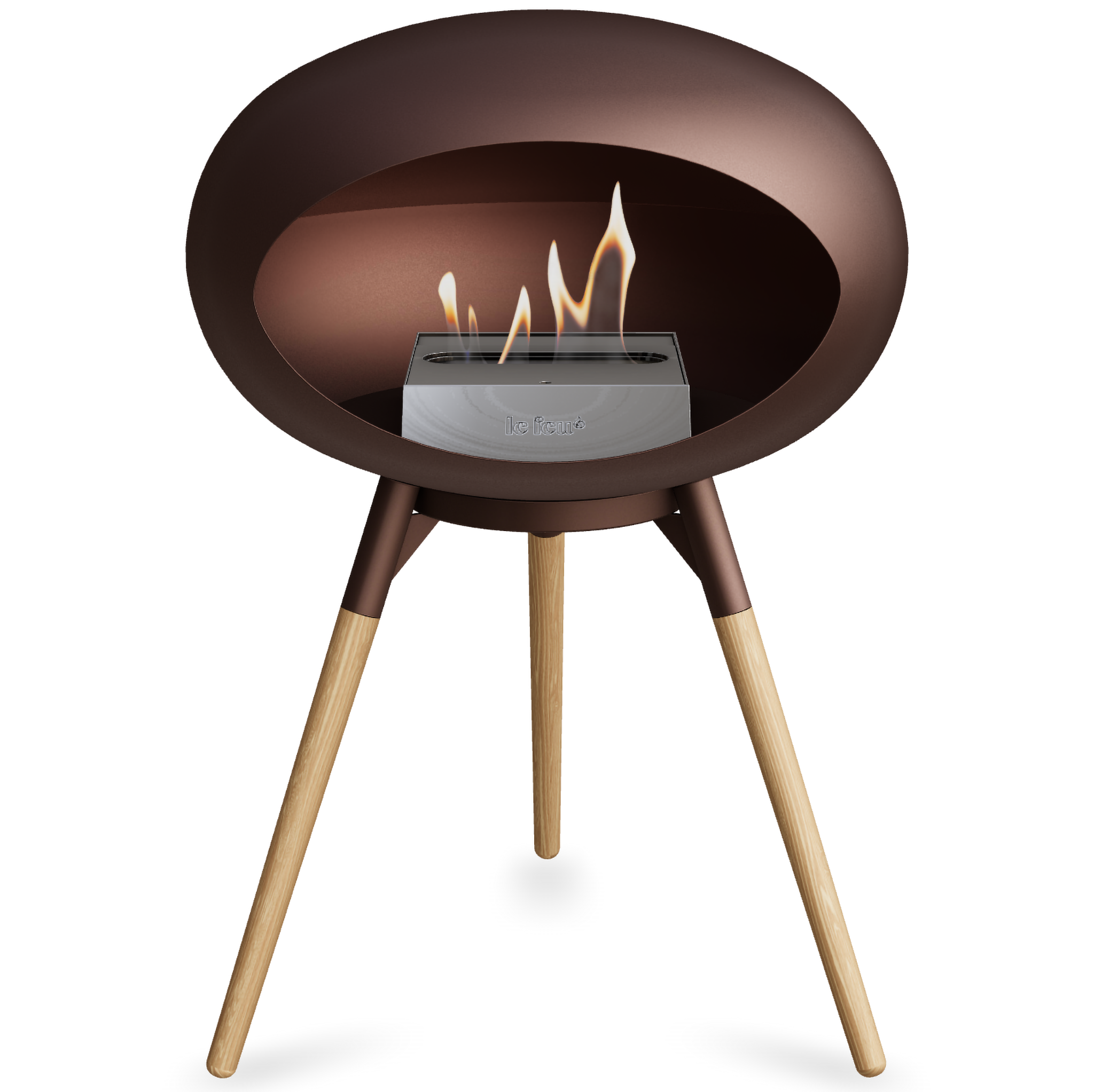 Ground Wood Low Mocca Bio Fireplace