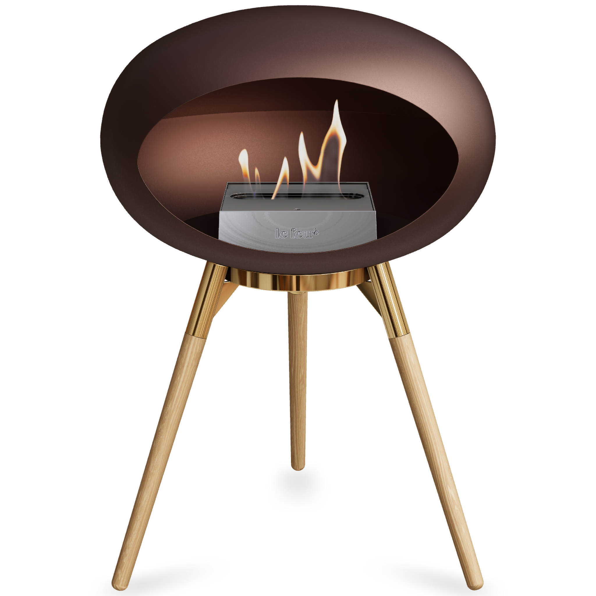 Ground Wood Low Mocca Bio Fireplace