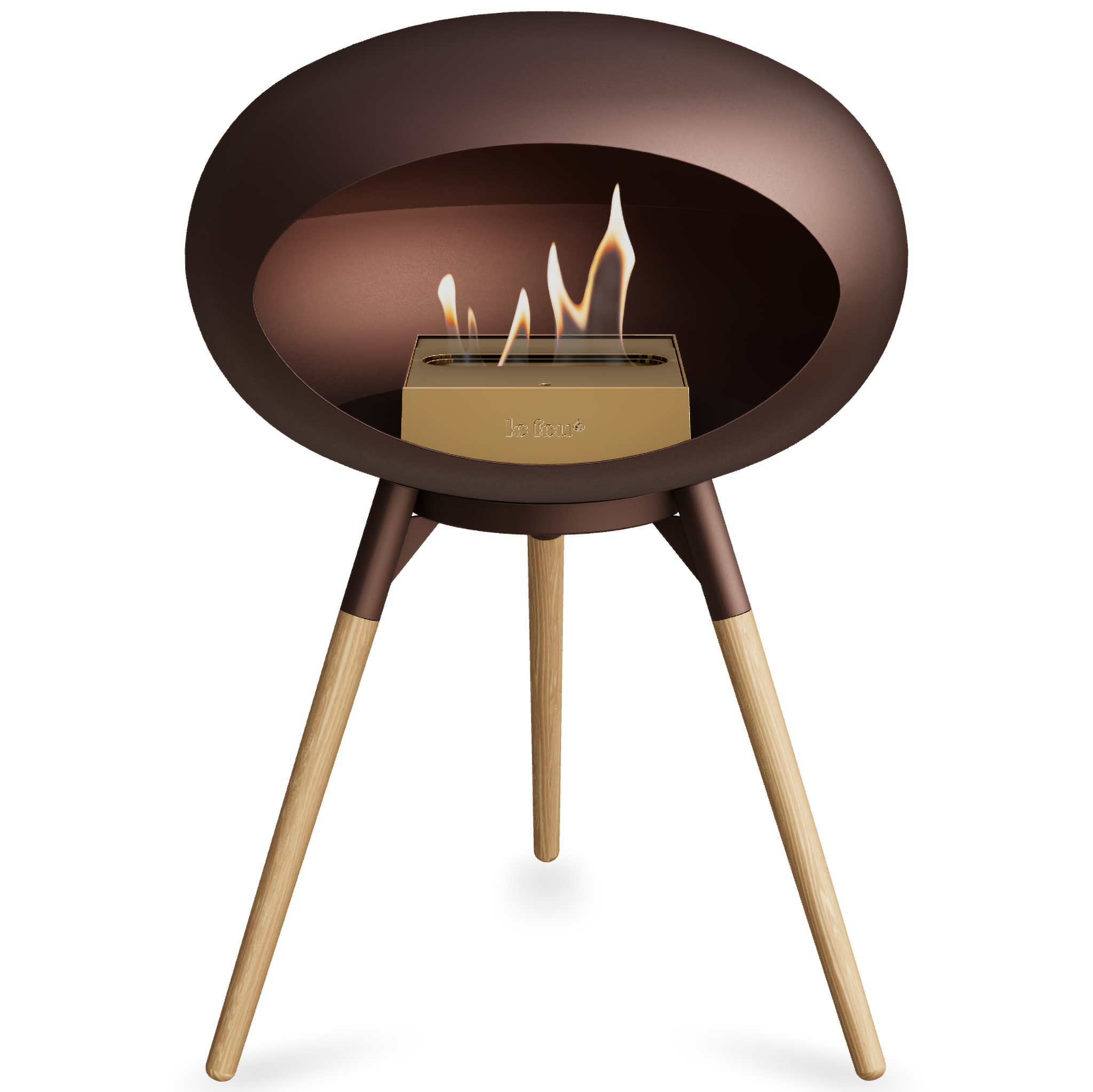 Ground Wood Low Mocca Bio Fireplace