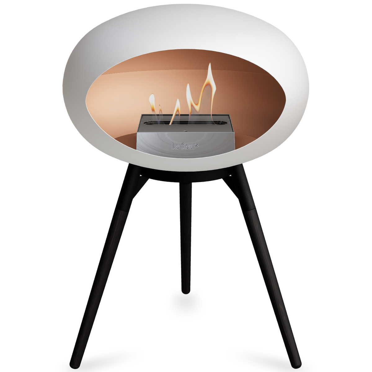 Ground Wood Low White Bio Fireplace