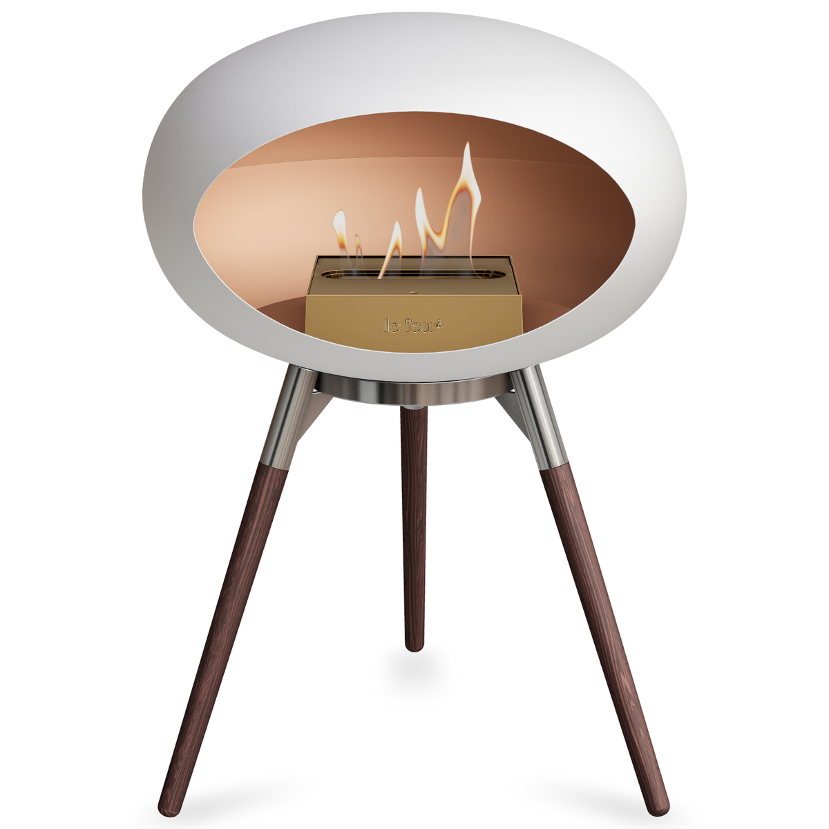 Ground Wood Low White Bio Fireplace