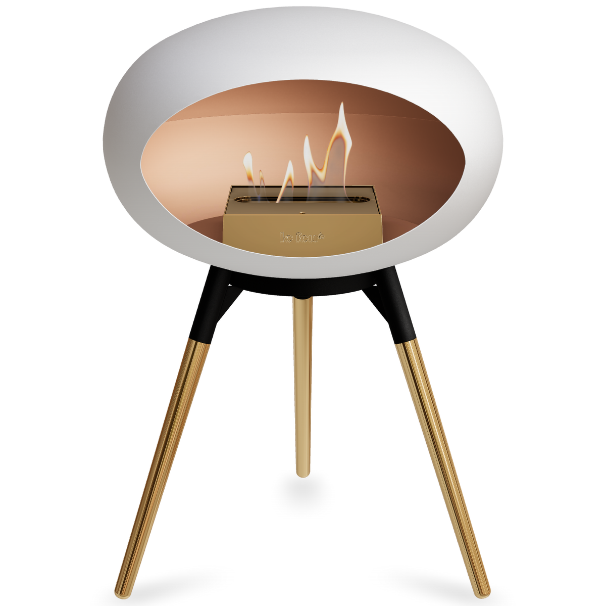 Ground Wood Low White Bio Fireplace