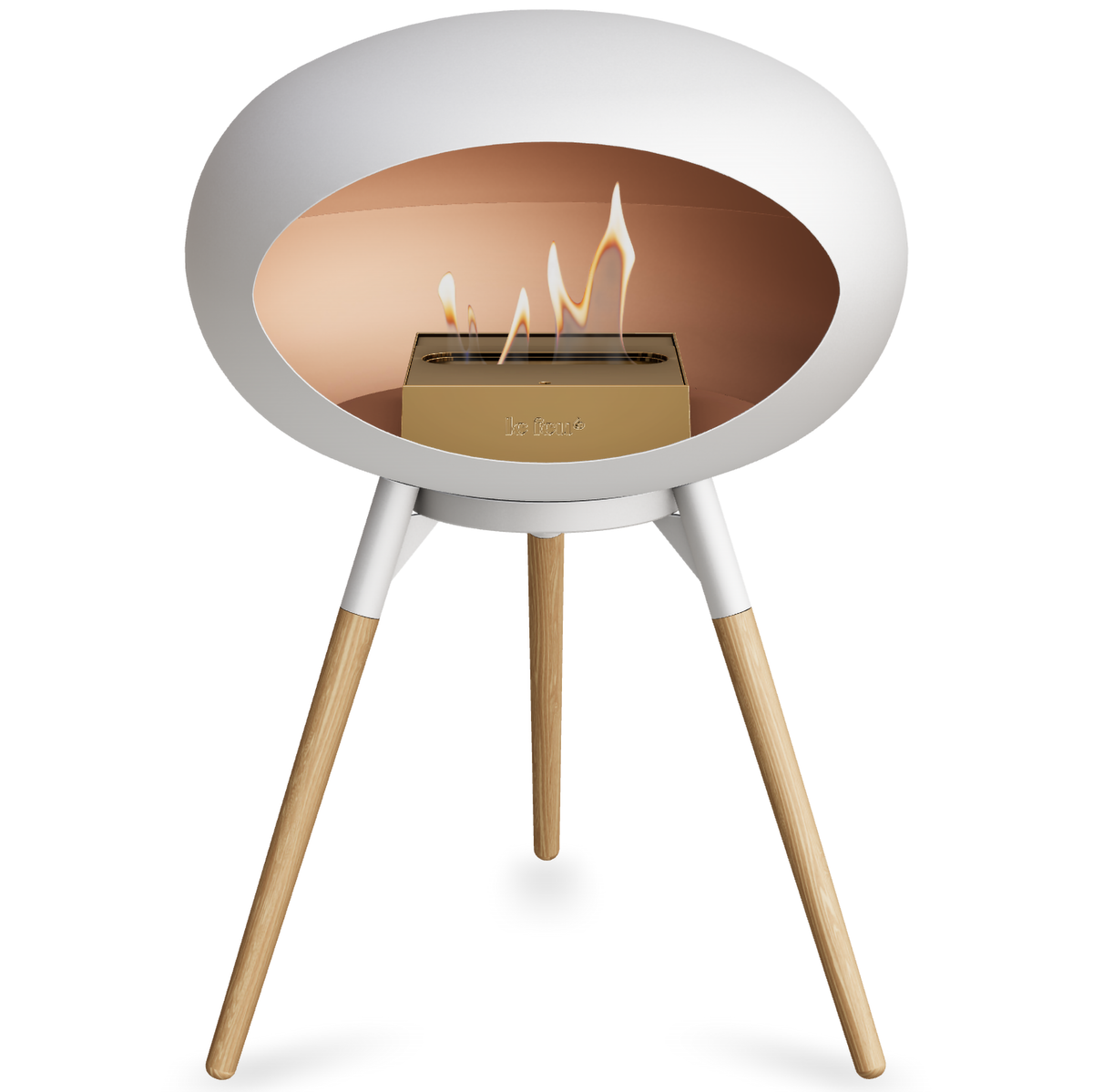 Ground Wood Low White Bio Fireplace