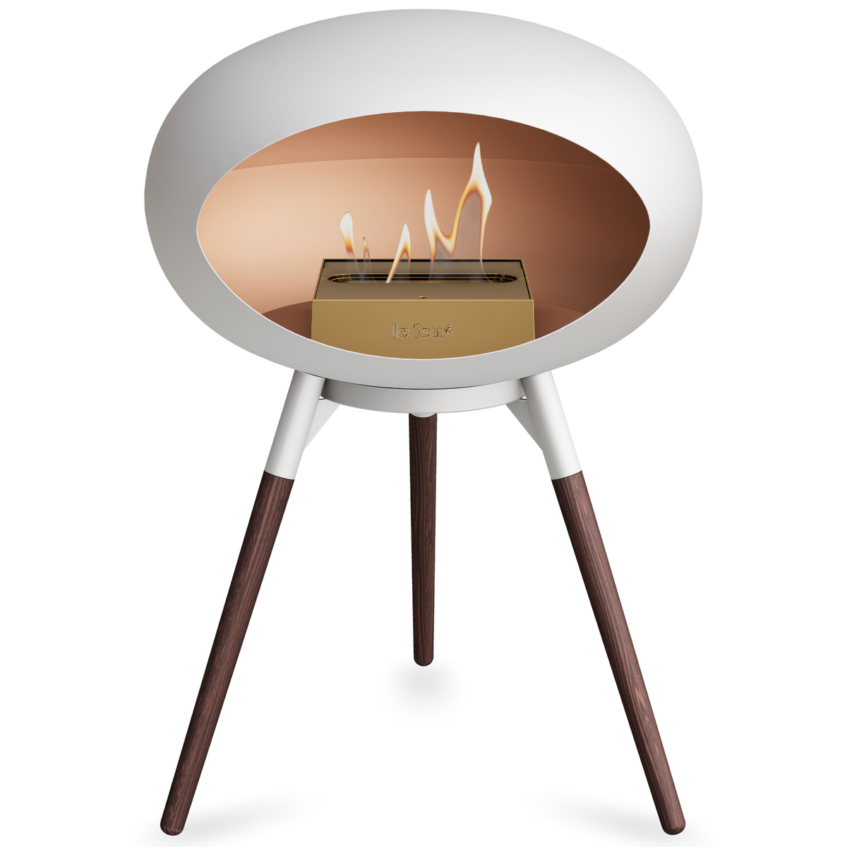 Ground Wood Low White Bio Fireplace