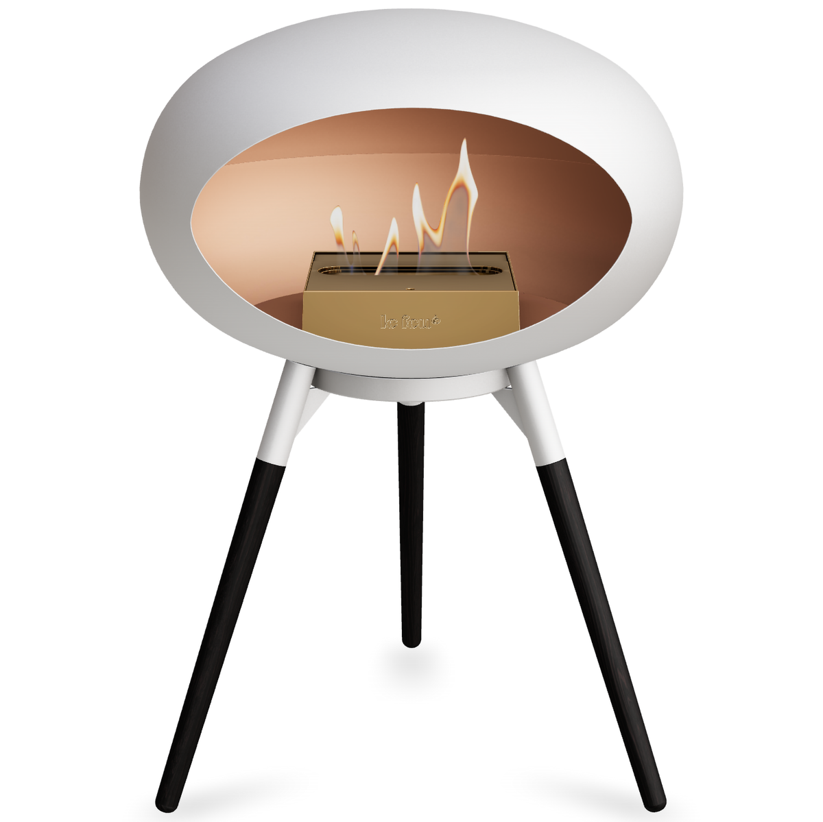 Ground Wood Low White Bio Fireplace