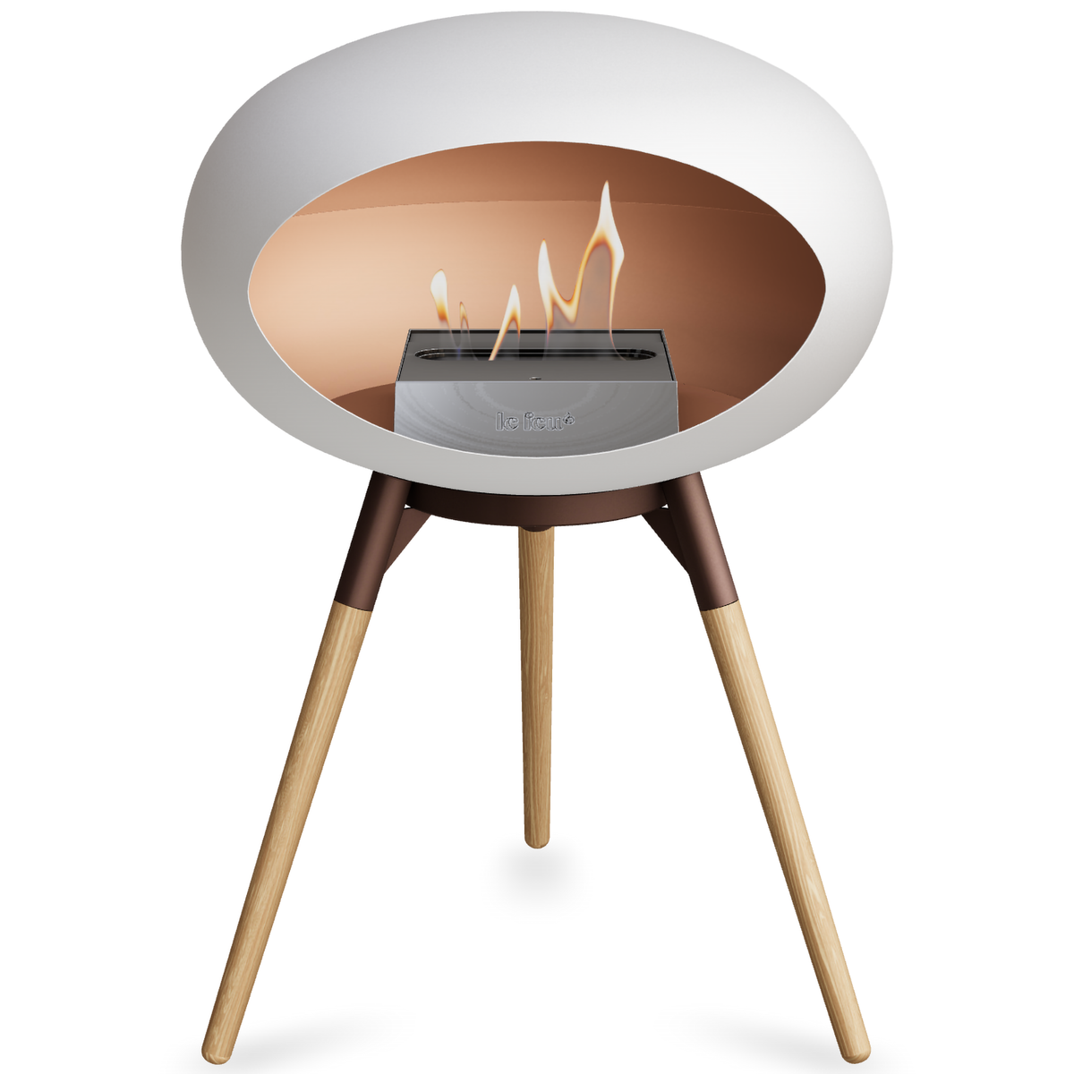 Ground Wood Low White Bio Fireplace