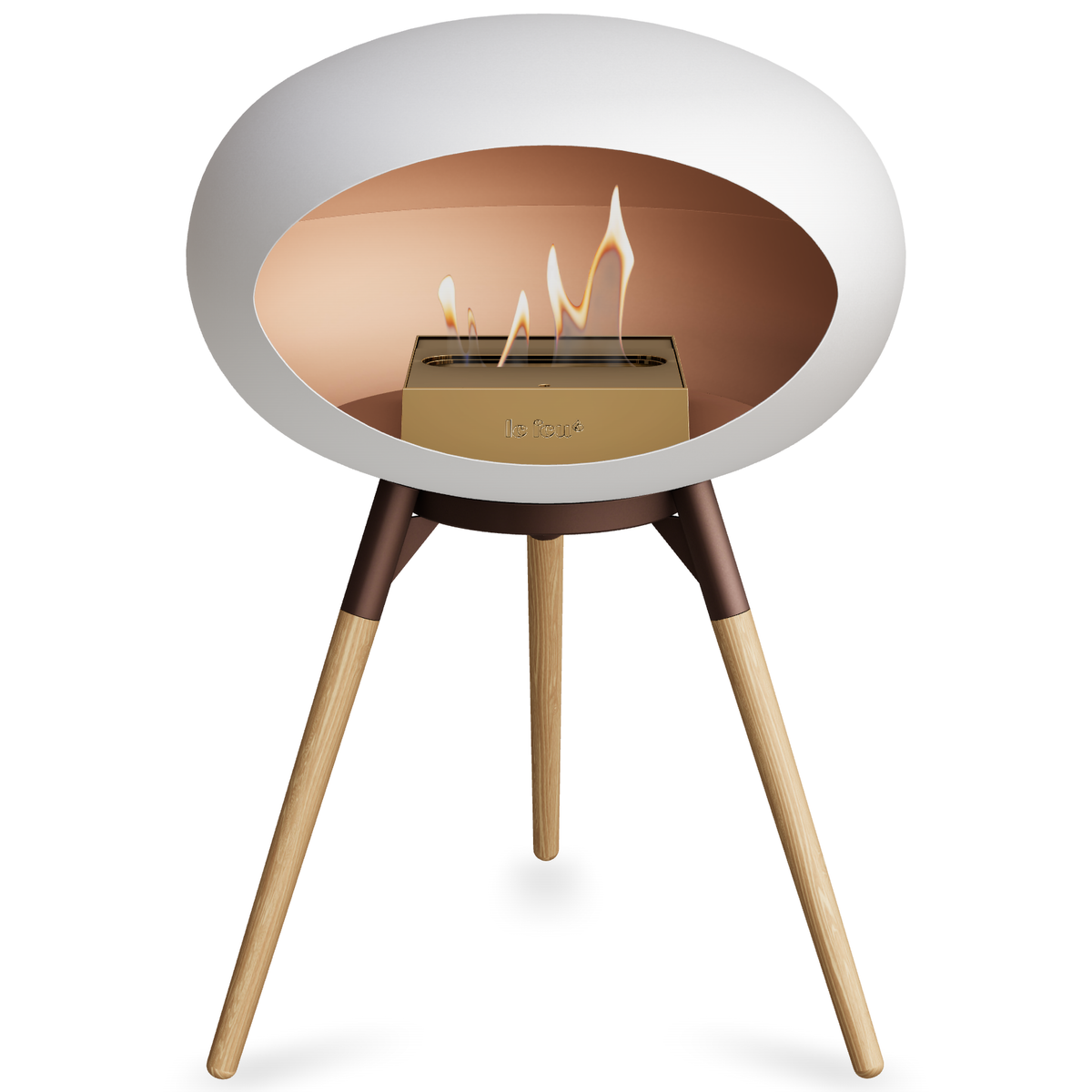 Ground Wood Low White Bio Fireplace