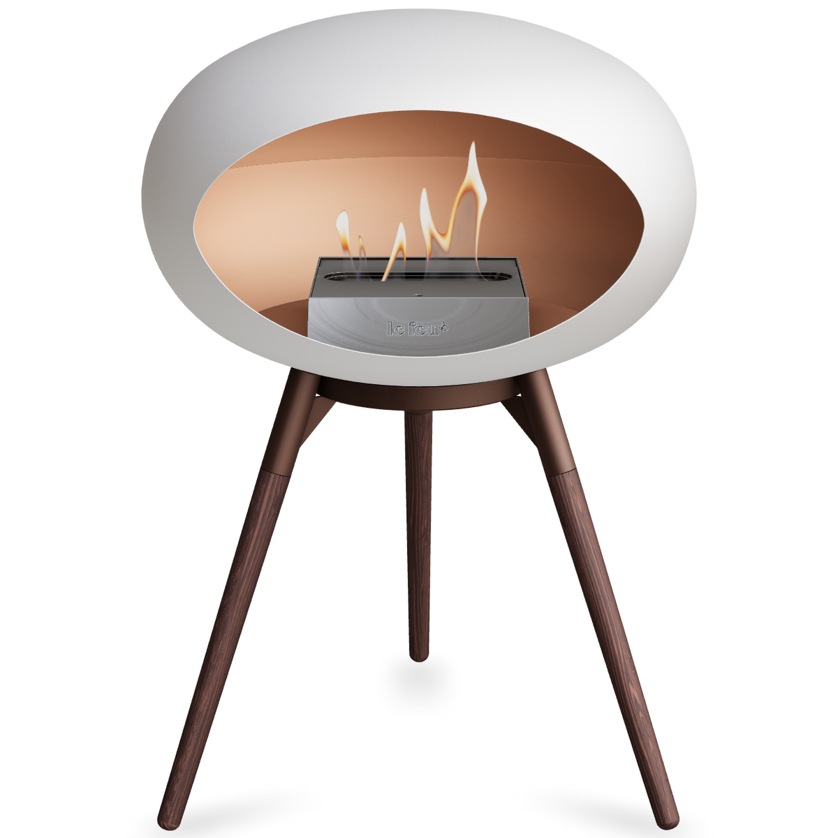 Ground Wood Low White Bio Fireplace