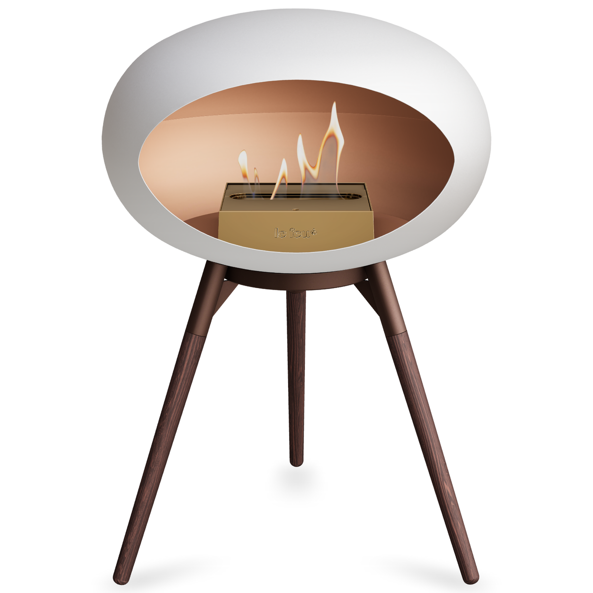 Ground Wood Low White Bio Fireplace