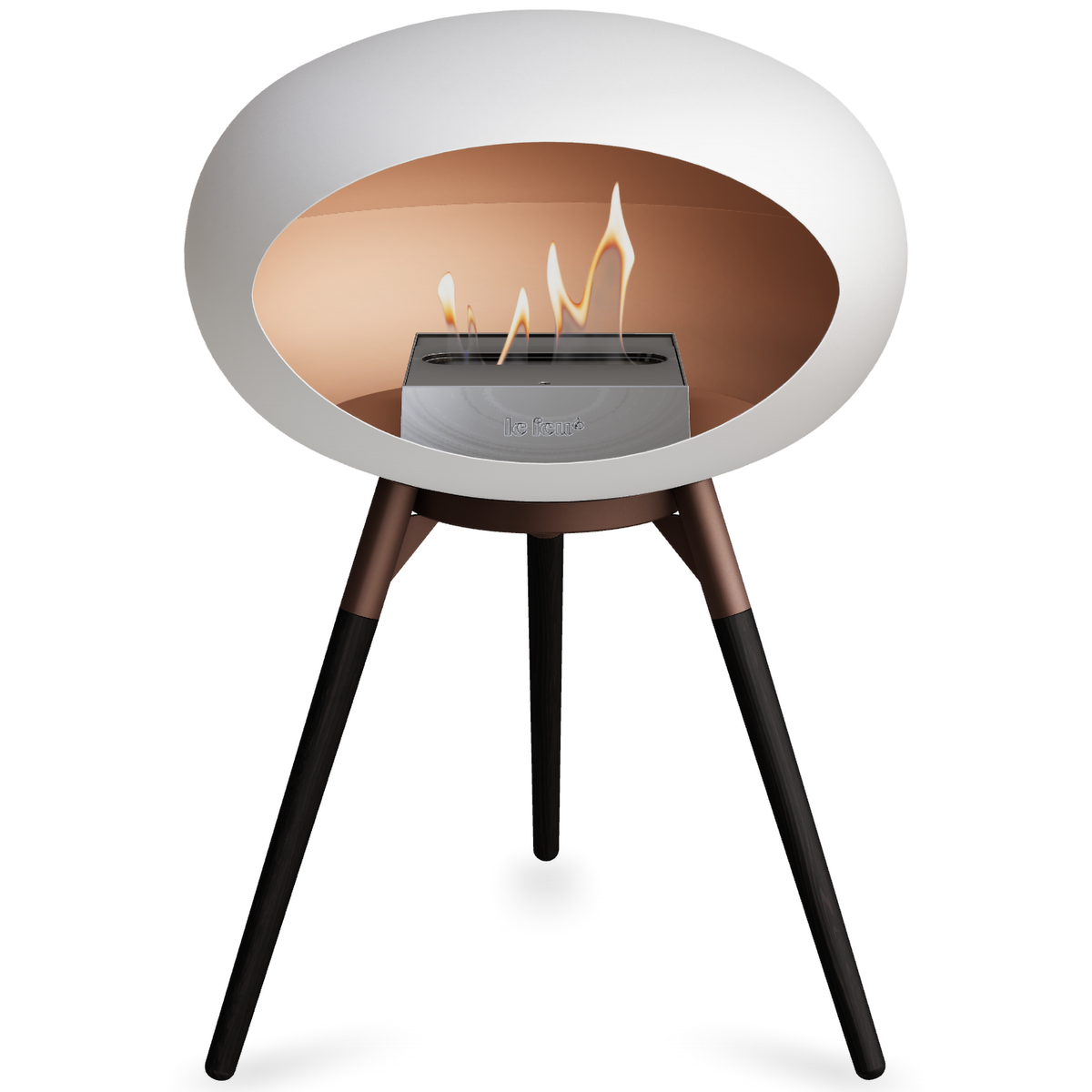 Ground Wood Low White Bio Fireplace