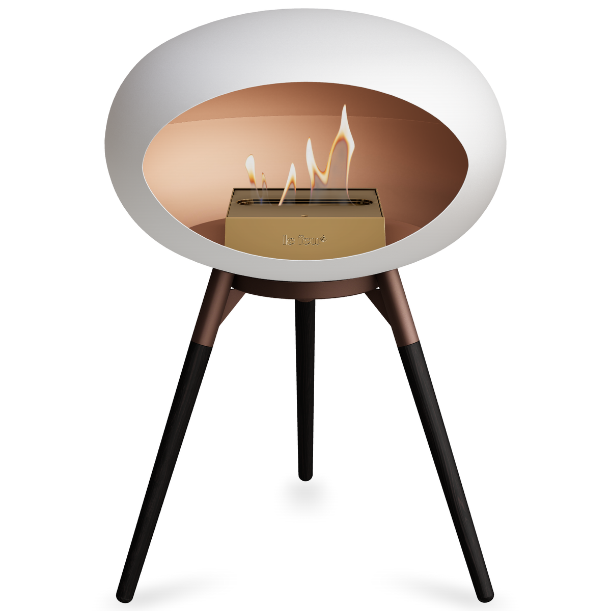 Ground Wood Low White Bio Fireplace