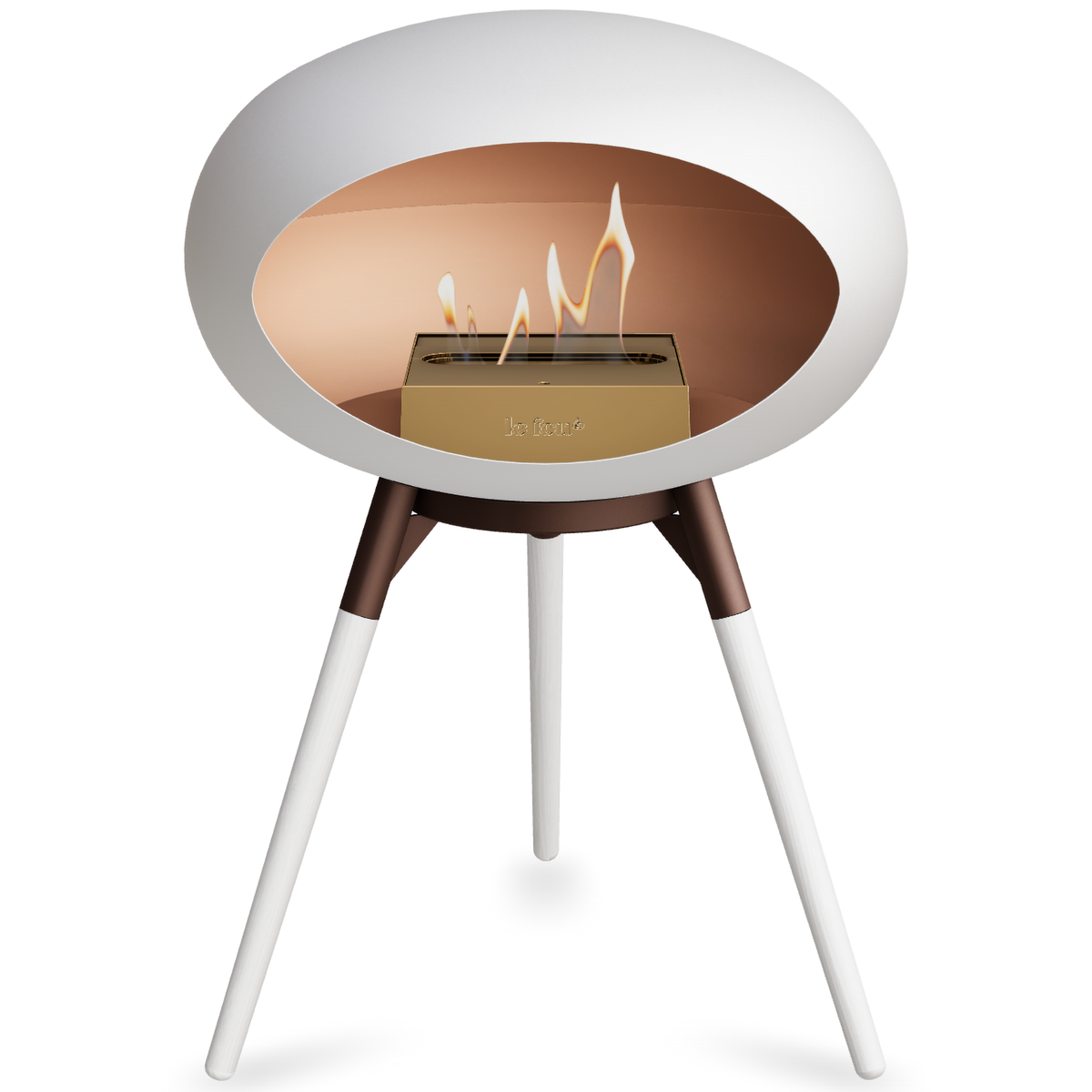 Ground Wood Low White Bio Fireplace