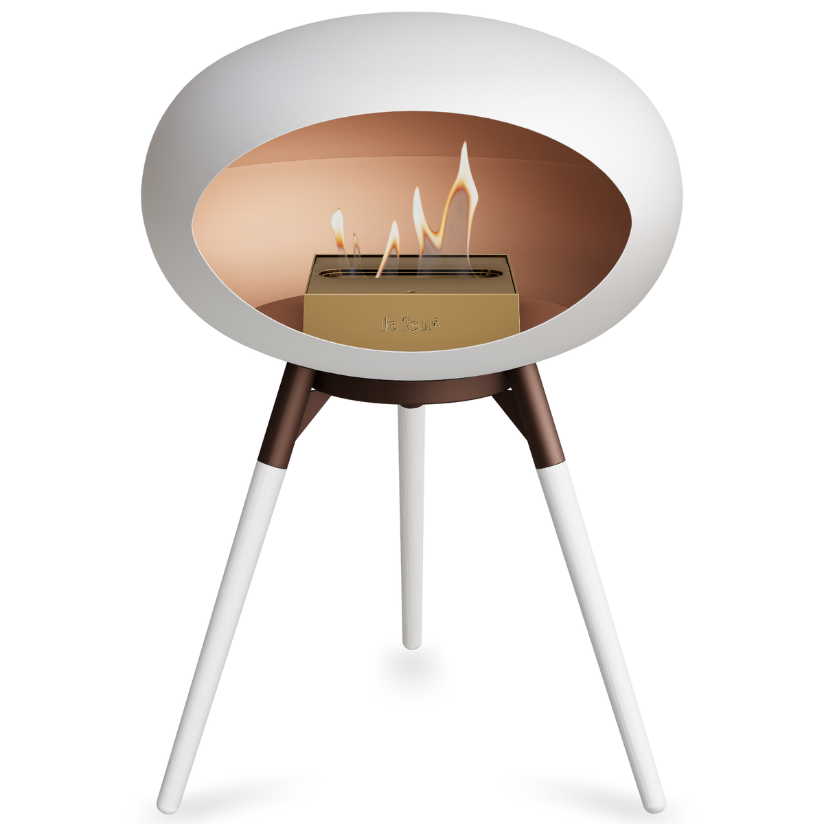 Ground Wood Low White Bio Fireplace