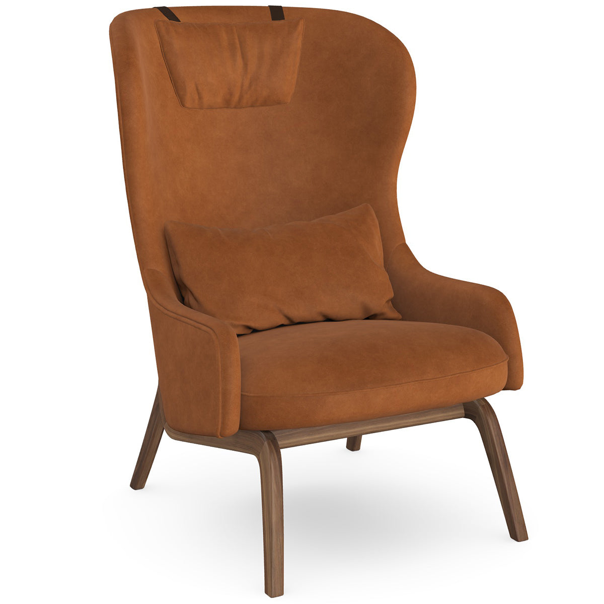 Aba Armchair with Wooden Legs