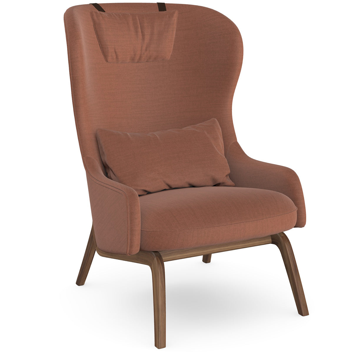 Aba Armchair with Wooden Legs