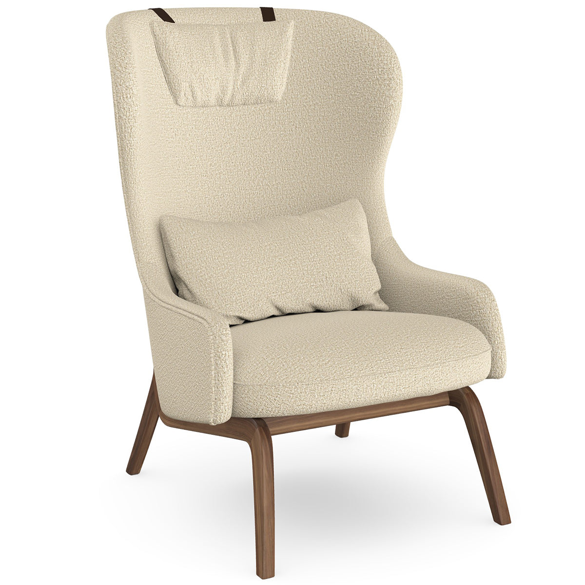 Aba Armchair with Wooden Legs