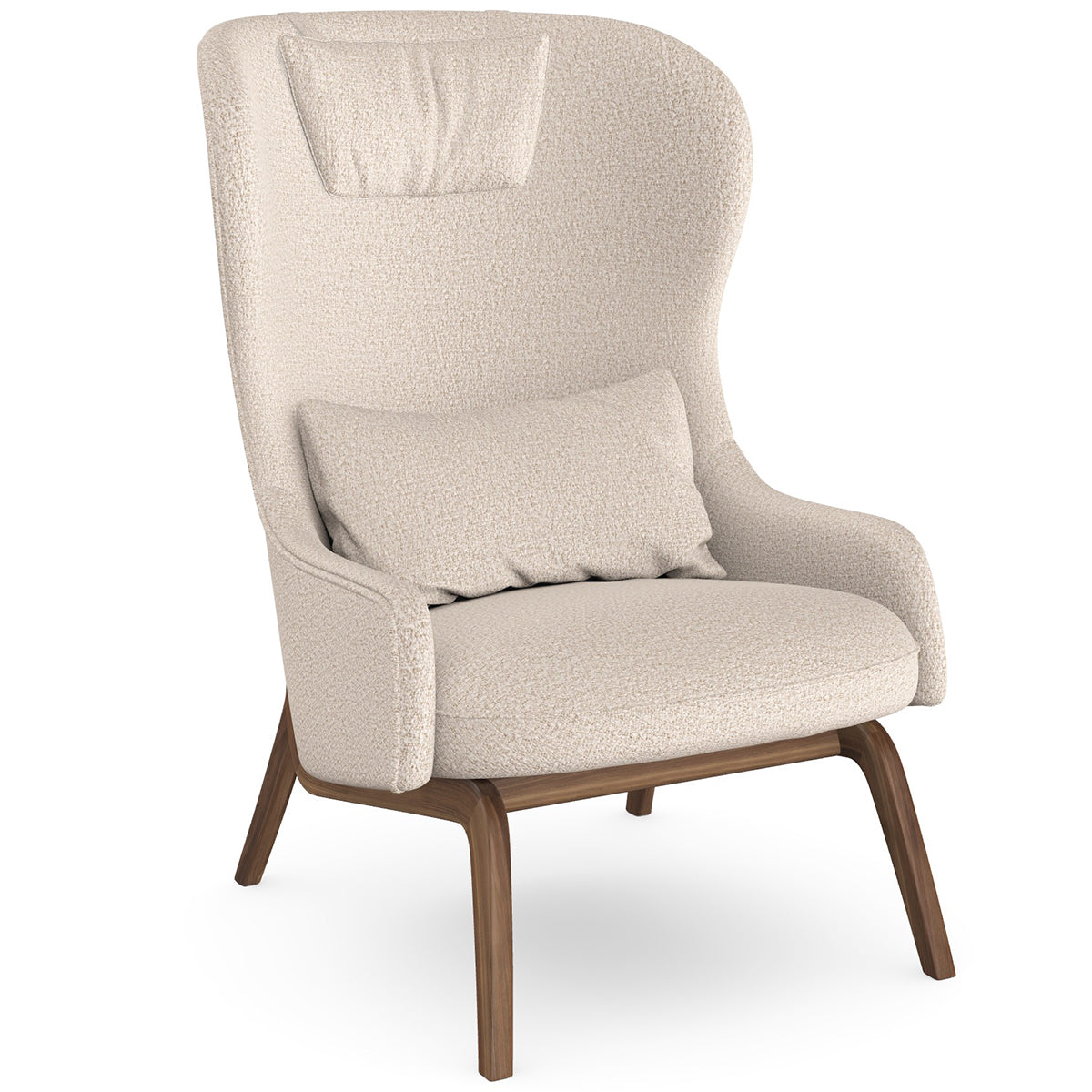 Aba Armchair with Wooden Legs