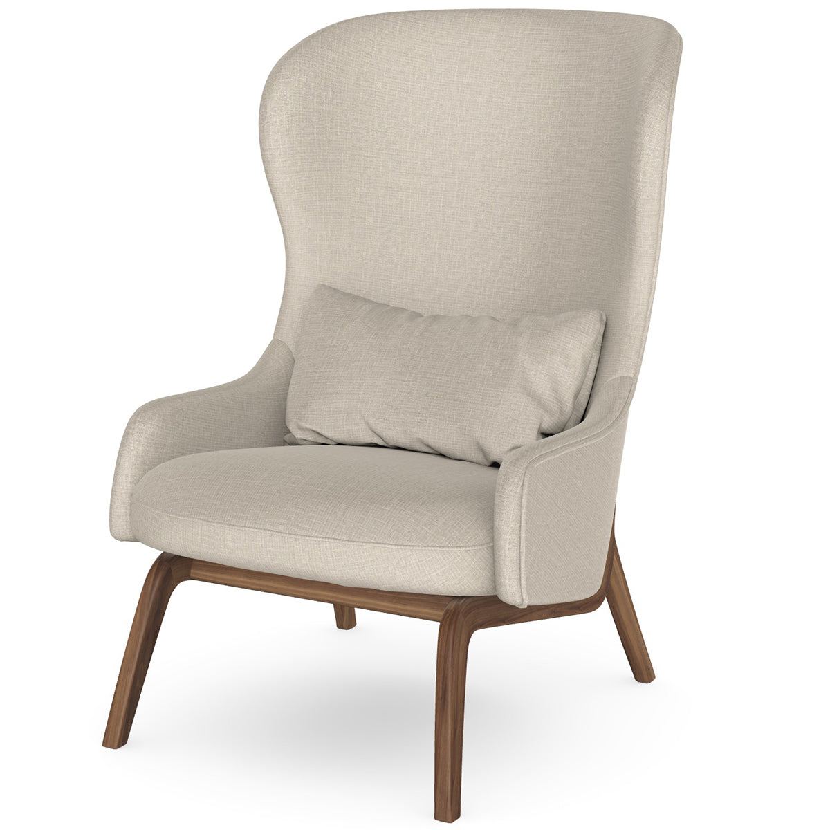 Aba Armchair with Wooden Legs