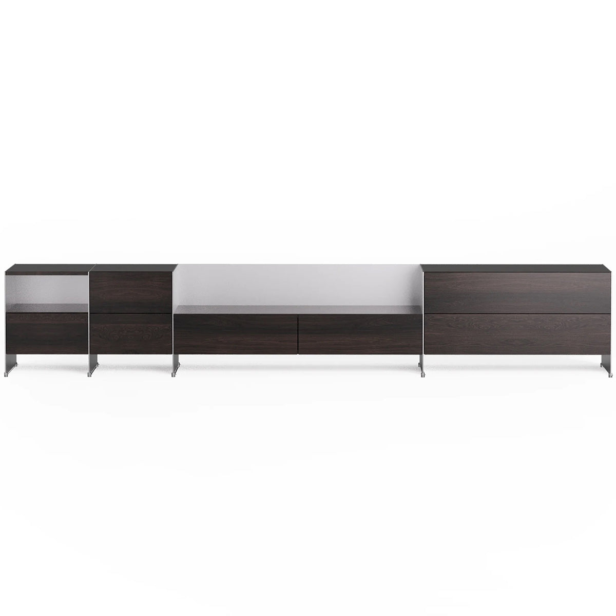 Aloox Set 4 Oak Wood Cabinet
